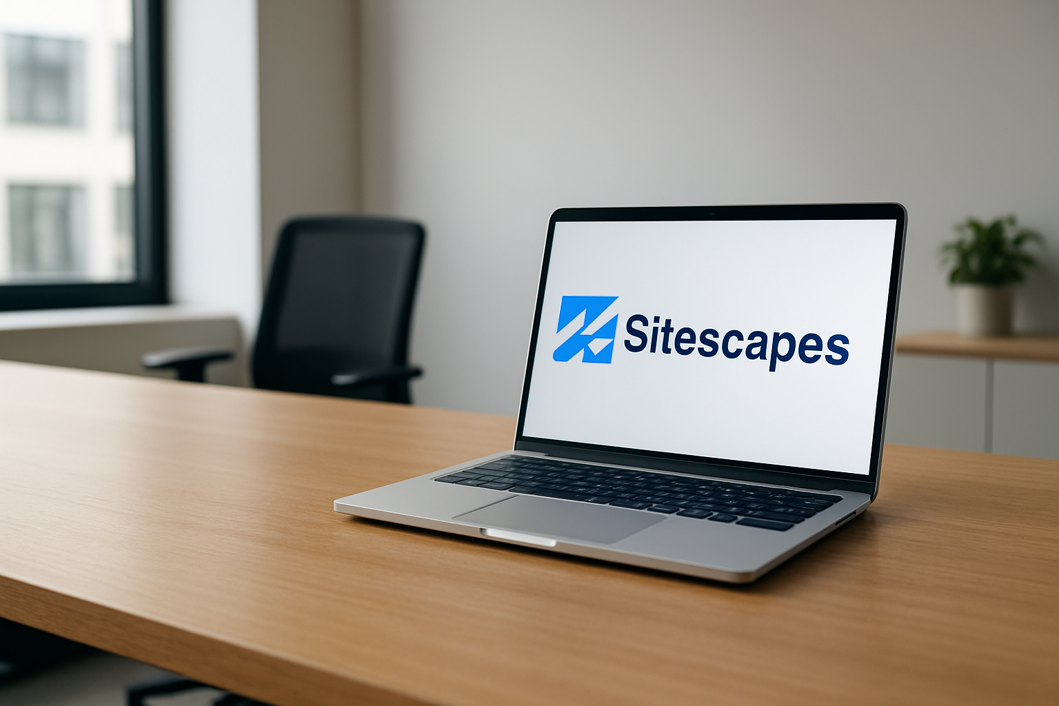 Office desk with laptop